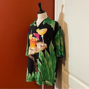 Tori Richard Men’s Cocktail Martini Button Down Short Sleeve Hawaiian Camp Shirt